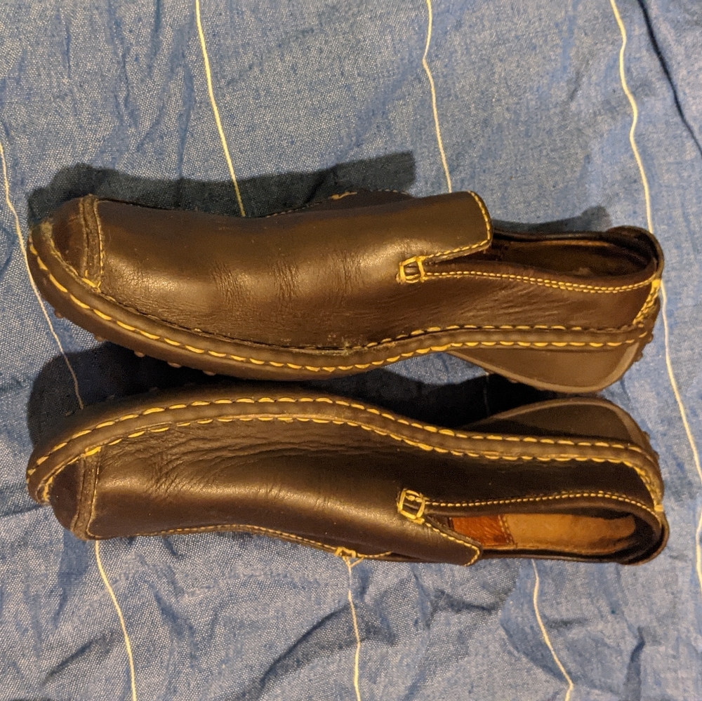 Gorgeous Born Brown Leather Mules Size 9/40.5 - Picture 6 of 13